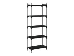 Biblioteca*Estante c/ 5 prateleiras 60x30x154cm derivados de madeira PT859556 Preto
