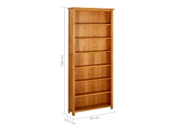 vidaxl Vitrina*Estante c/ 7 prateleiras 90x22,5x200 cm madeira carvalho maciça Castanho