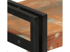 vidaxl Vitrina*Estante c/ 3 prateleiras 77x30x80cm madeira recup. maciça/ferro Multicor