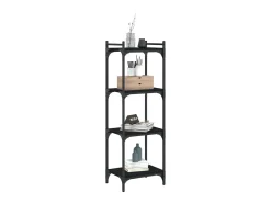 Biblioteca*Estante c/ 4 prateleiras 40x30x120cm derivados de madeira PT446298 Preto