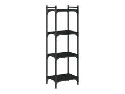 Biblioteca*Estante c/ 4 prateleiras 40x30x120cm derivados de madeira PT446298 Preto