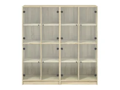 vidaxl Vitrina*Estante c/ portas 136x37x142 cm deriv. madeira carvalho sonoma Natural claro