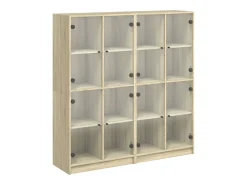 vidaxl Vitrina*Estante c/ portas 136x37x142 cm deriv. madeira carvalho sonoma Natural claro
