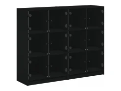 vidaxl Vitrina*Estante c/ portas 136x37x109 cm derivados de madeira Preto