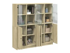 vidaxl Vitrina*Estante c/ portas 136x37x142 cm deriv. madeira carvalho sonoma Natural claro