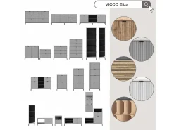 Vicco Prateleira*Estante carvalho viking 36x36x188 eliza Natural escuro