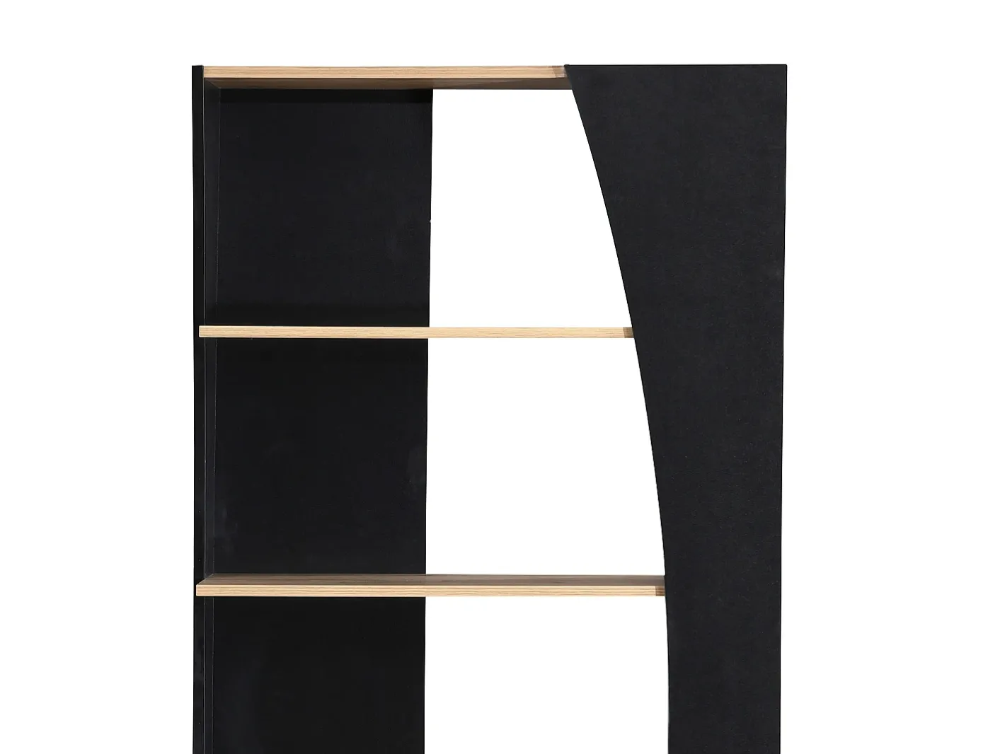 Best Estante com 5 prateleiras - Preto e Natural - JILORA Biblioteca