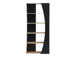 Best Estante com 5 prateleiras - Preto e Natural - JILORA Biblioteca