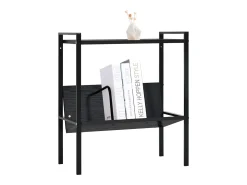 vidaxl Vitrina*Estante com 2 prateleiras derivados de madeira Preto