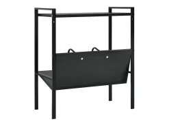 vidaxl Vitrina*Estante com 2 prateleiras derivados de madeira Preto