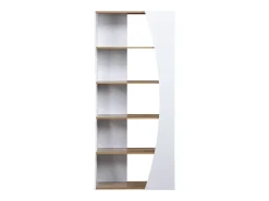 Vente-unique Biblioteca*Estante com 5 prateleiras - Branco e Natural - JILORA Natural claro / Branco