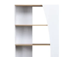 Vente-unique Biblioteca*Estante com 5 prateleiras - Branco e Natural - JILORA Natural claro / Branco