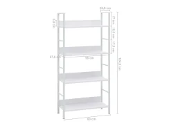 vidaxl Vitrina*Estante com 4 prateleiras derivados de madeira Branco