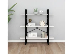vidaxl Vitrina*Estante com 3 prateleiras 100x30x105 cm pinho maciço Branco