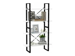 vidaxl Vitrina*Estante com 4 prateleiras 80x30x140 cm derivados madeira Branco