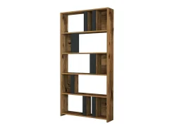 Estante Dbellusc, Estante de escritório, Porta-livros, Biblioteca, 90x20h180 cm, Nogueira e Antracite*Dmora