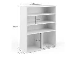 Vicco Prateleira*Estante de livros 72x30.6x90.2 Branco