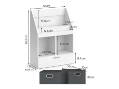 Vicco Prateleira*Estante de livros 72x31.2x96.2 luigi Branco