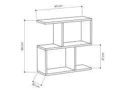 Best Estante de madeira TAKA com design único e prateleiras abertas e fechadas Prateleira