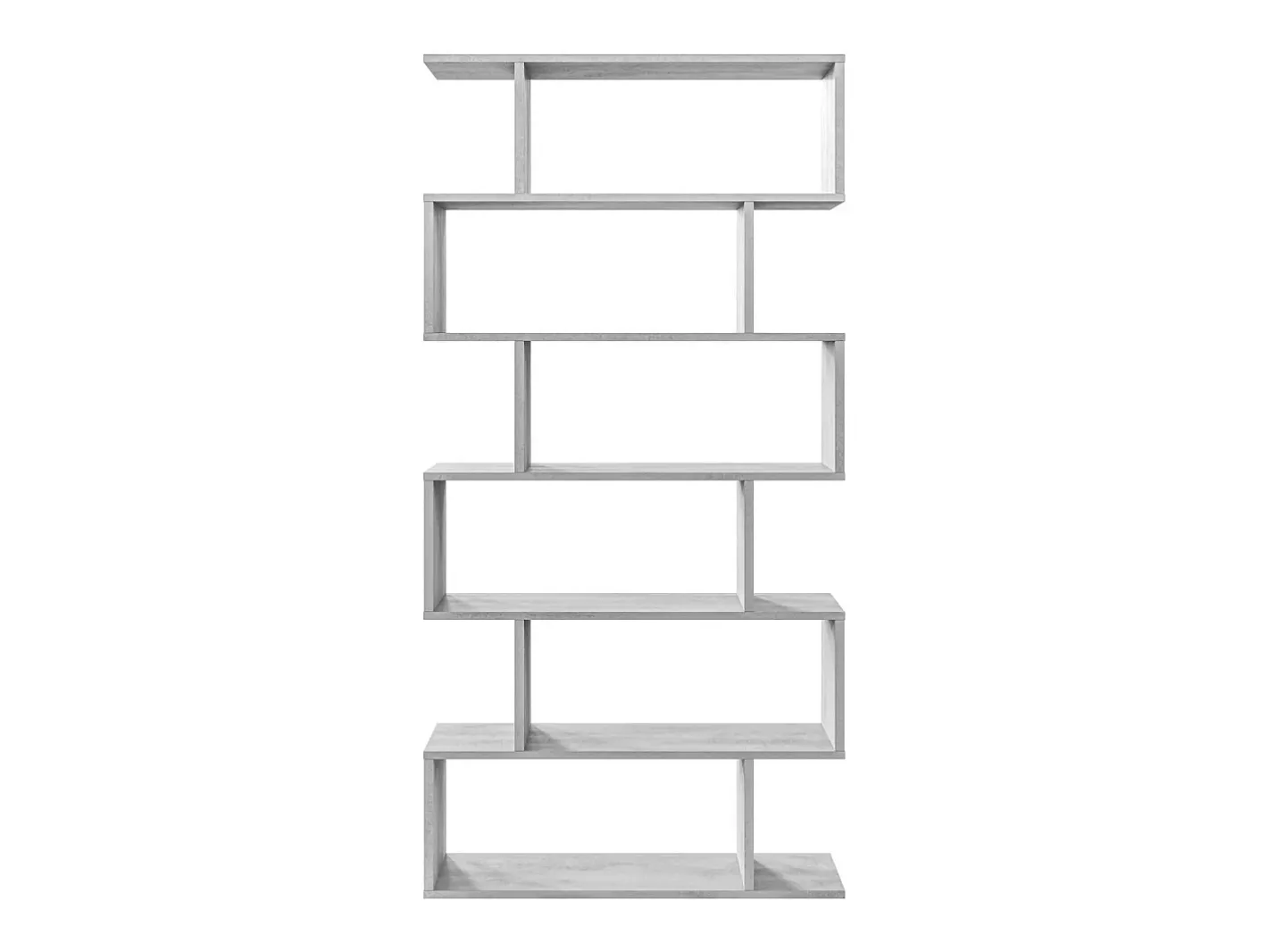 Best Estante Dfomme, Estante alta dupla face, Prateleira divisória com 5 prateleiras, Estante de escritório moderna, 80x24h192 cm, Cinza concreto Biblioteca