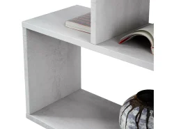 Best Estante Dfomme, Estante alta dupla face, Prateleira divisória com 5 prateleiras, Estante de escritório moderna, 80x24h192 cm, Cinza concreto Biblioteca