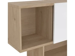 Best Estante Dsangall, estante de escritório, estante, biblioteca, 96x32 h166 cm, carvalho e branco Biblioteca