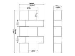 Best Estante Dsangall, estante de escritório, estante, biblioteca, 96x32 h166 cm, carvalho e branco Biblioteca