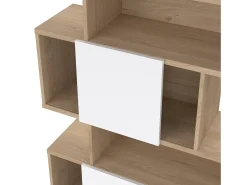 Best Estante Dsangall, estante de escritório, estante, biblioteca, 96x32 h166 cm, carvalho e branco Biblioteca