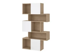 Best Estante Dsangall, estante de escritório, estante, biblioteca, 96x32 h166 cm, carvalho e branco Biblioteca