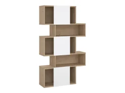 Best Estante Dsangall, estante de escritório, estante, biblioteca, 96x32 h166 cm, carvalho e branco Biblioteca