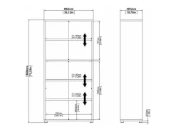 Best Estante Dtedold, estante de escritório, estante, biblioteca, 89x40 h186 cm, carvalho Biblioteca