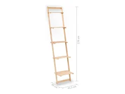 vidaxl Prateleira*Estante escada de parede madeira de cedro 41,5x30x176 cm Bege