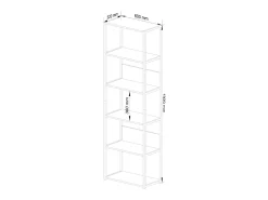Estante estilo loft com prateleiras de madeira 60 cm Preto, Carvalho Sonoma 60x32x192 cm*Akord New
