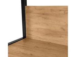Estante estilo loft com prateleiras de madeira 80 cm Preto, Carvalho Craft 80x32x192 cm^Akord Clearance