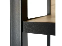 New Estante estilo loft com prateleiras de madeira 40 cm Preto, Carvalho Sonoma 40x32x192 cm Prateleira