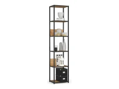 Akord Prateleira*Estante estilo loft com prateleiras de madeira 40 cm Preto, Carvalho Craft 40x32x192 cm Preto / Natural claro