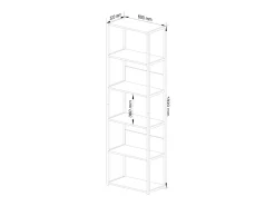 Estante estilo loft com prateleiras de madeira 60 cm Preto, Carvalho Craft 60x32x192 cm^Akord