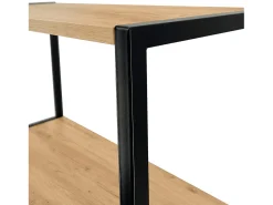 Estante estilo loft com prateleiras de madeira 60 cm Preto, Carvalho Craft 60x32x192 cm^Akord
