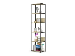 Hot Estante estilo loft com prateleiras de madeira 50 cm Preto, Carvalho Artisan 50x32x192 cm Prateleira