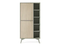 Outlet Estante: Eucalipto / Espinha de peixe scandi , pés madeira, 80 x 160 x 38cm Biblioteca