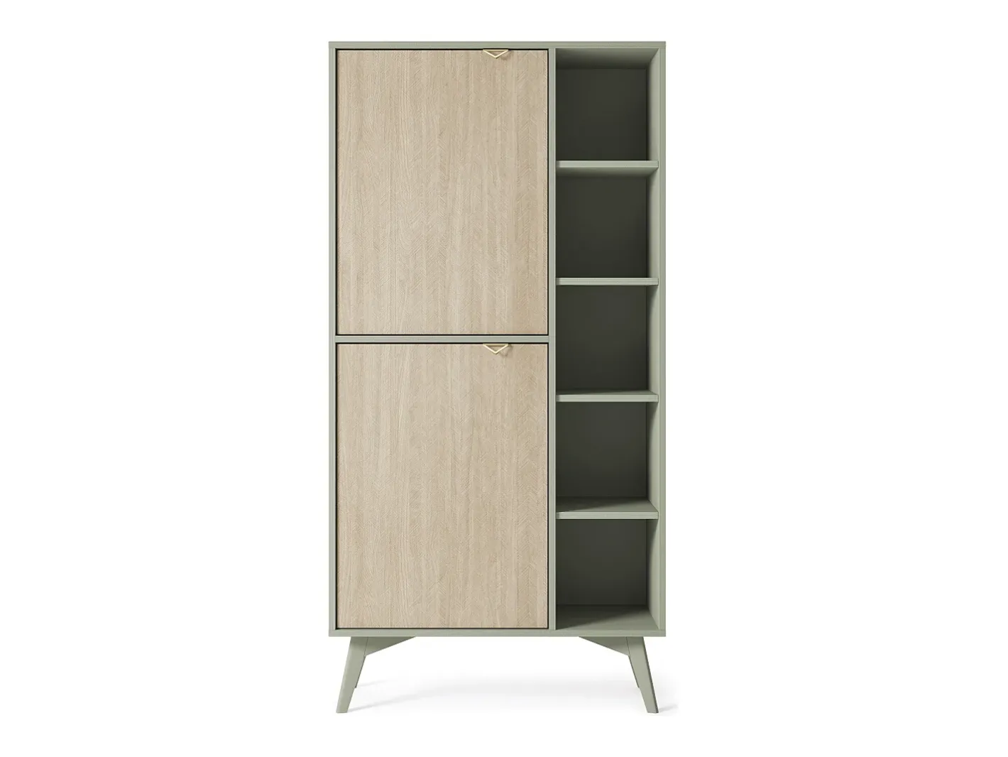 Outlet Estante: Eucalipto / Espinha de peixe scandi , pés madeira, 80 x 160 x 38cm Biblioteca