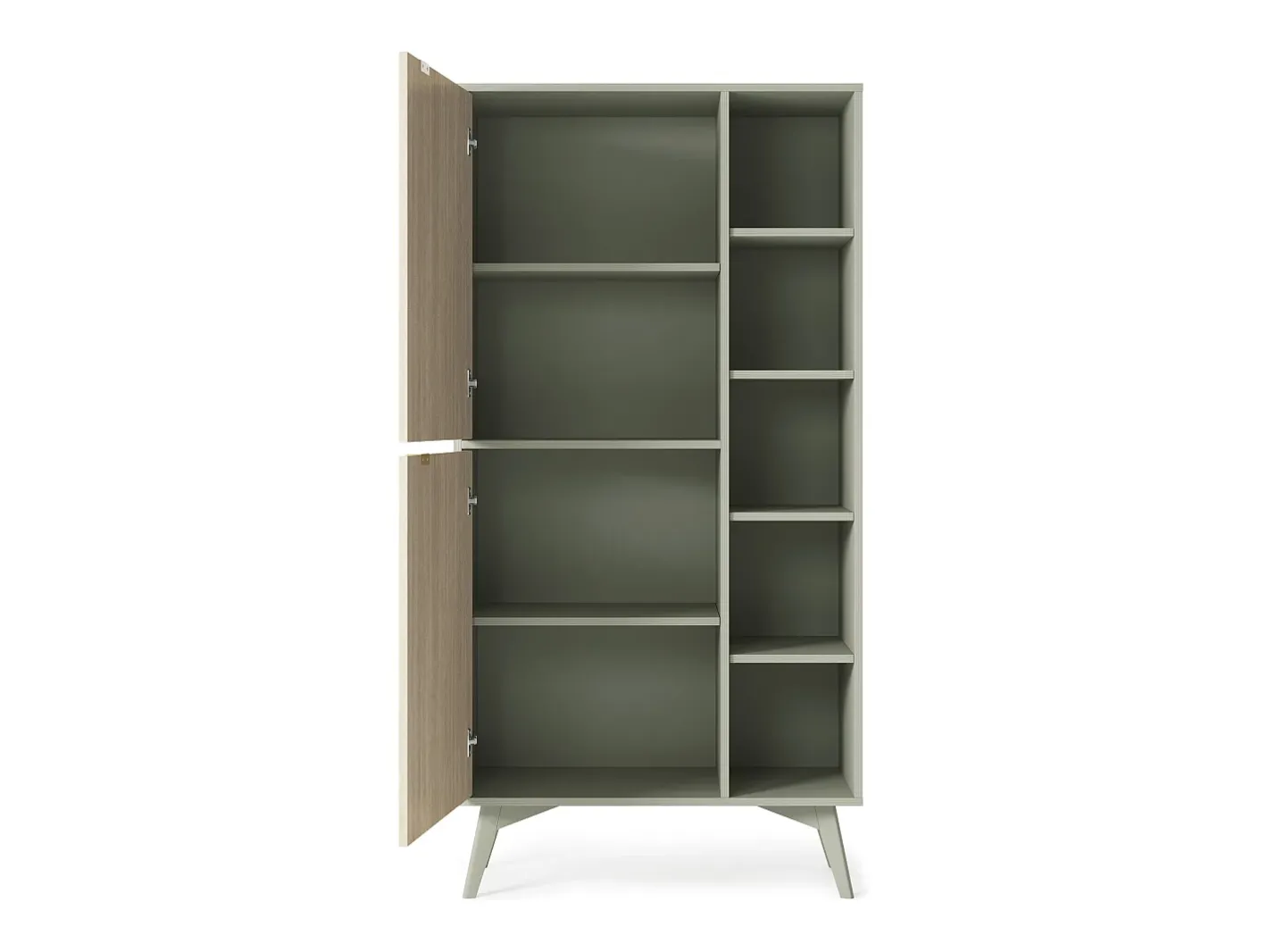 Outlet Estante: Eucalipto / Espinha de peixe scandi , pés madeira, 80 x 160 x 38cm Biblioteca