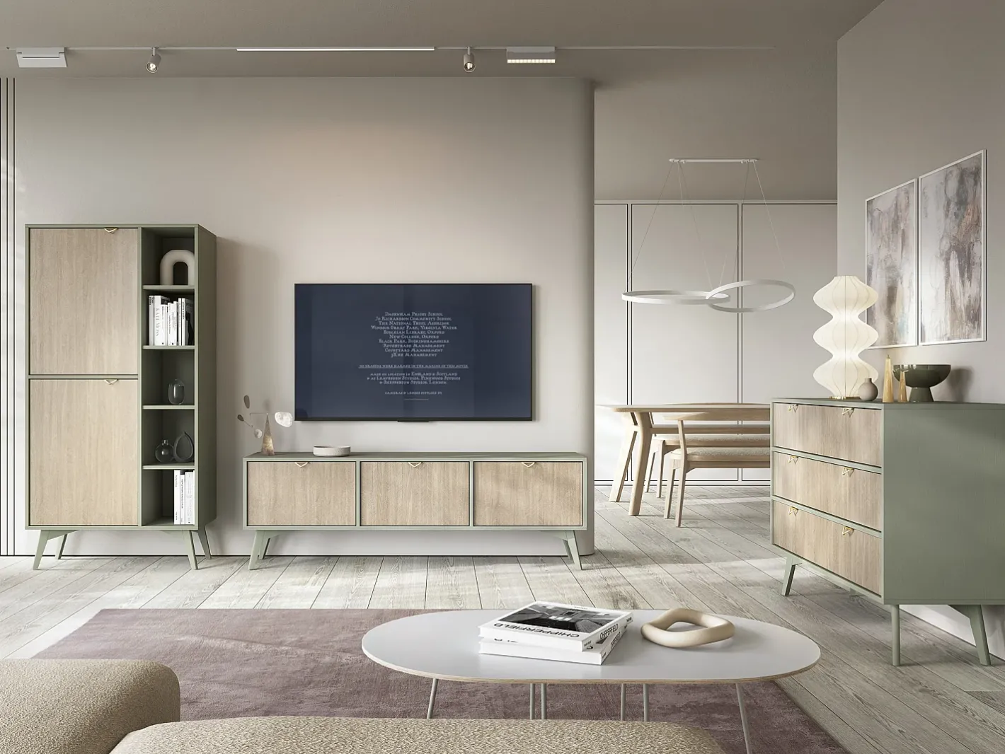Outlet Estante: Eucalipto / Espinha de peixe scandi , pés madeira, 80 x 160 x 38cm Biblioteca