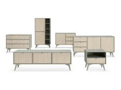 Outlet Estante: Eucalipto / Espinha de peixe scandi , pés madeira, 80 x 160 x 38cm Biblioteca