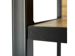 Estante Industrial Loft Preta/Carvalho Artisan 40 cm^Akord