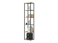 Estante Industrial Loft Preta/Carvalho Artisan 40 cm^Akord
