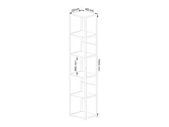 Estante Industrial Loft Preta/Carvalho Artisan 40 cm^Akord