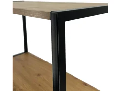 Estante Industrial Loft Preta/Carvalho Artisan 40 cm^Akord
