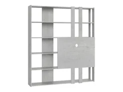 Outlet Estante Kato M com suporte para TV cimento Biblioteca