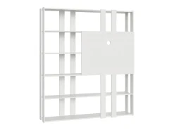 Online Estante Kato N com suporte para TV cinza branca Biblioteca